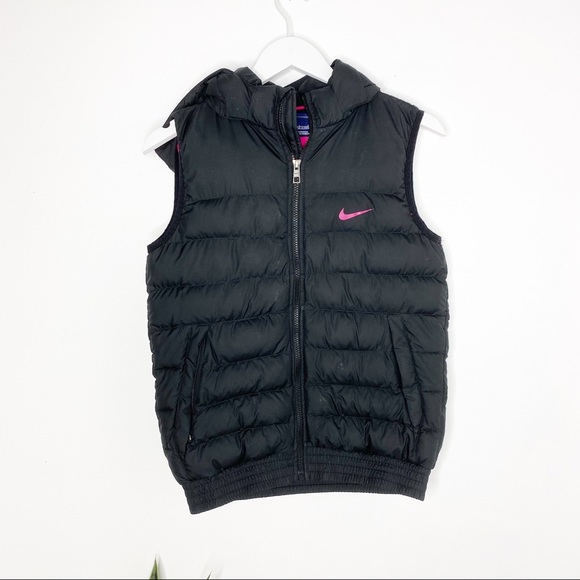 Nike Jackets & Coats | Nike Black Hooded Puffer Vest | Poshmark